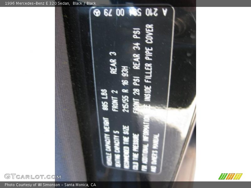 Black / Black 1996 Mercedes-Benz E 320 Sedan