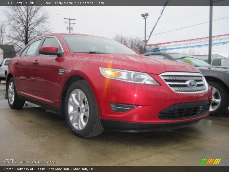 Red Candy Metallic / Charcoal Black 2010 Ford Taurus SEL