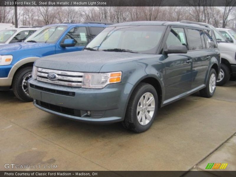 Steel Blue Metallic / Medium Light Stone 2010 Ford Flex SE