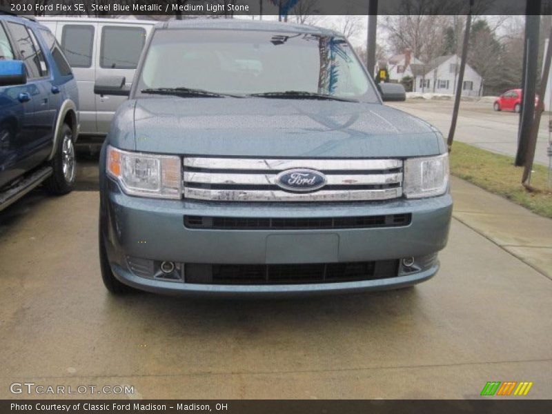 Steel Blue Metallic / Medium Light Stone 2010 Ford Flex SE