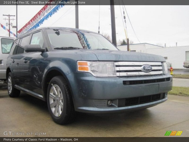 Steel Blue Metallic / Medium Light Stone 2010 Ford Flex SE