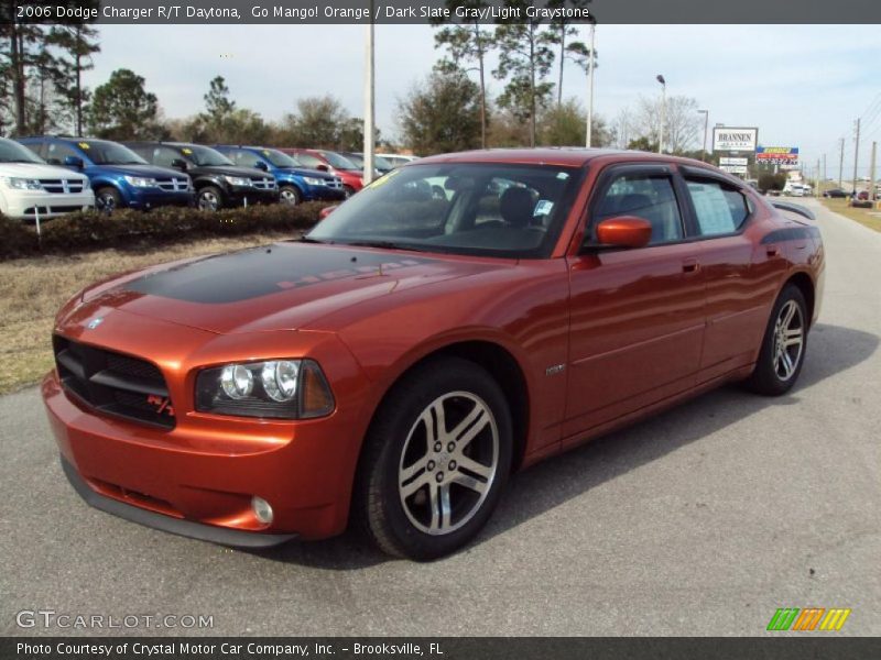 Go Mango! Orange / Dark Slate Gray/Light Graystone 2006 Dodge Charger R/T Daytona