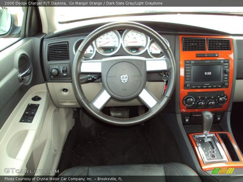 Go Mango! Orange / Dark Slate Gray/Light Graystone 2006 Dodge Charger R/T Daytona