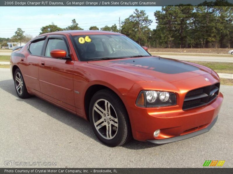 Go Mango! Orange / Dark Slate Gray/Light Graystone 2006 Dodge Charger R/T Daytona