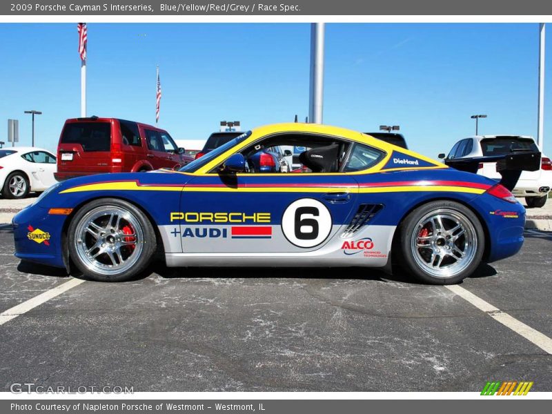 Blue/Yellow/Red/Grey / Race Spec. 2009 Porsche Cayman S Interseries