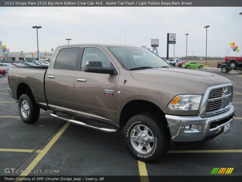 Austin Tan Pearl / Light Pebble Beige/Bark Brown 2010 Dodge Ram 2500 Big Horn Edition Crew Cab 4x4