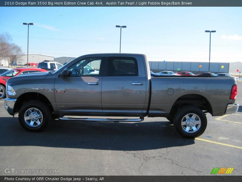 Austin Tan Pearl / Light Pebble Beige/Bark Brown 2010 Dodge Ram 3500 Big Horn Edition Crew Cab 4x4