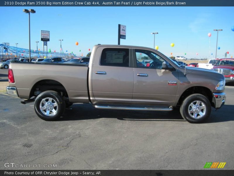Austin Tan Pearl / Light Pebble Beige/Bark Brown 2010 Dodge Ram 3500 Big Horn Edition Crew Cab 4x4