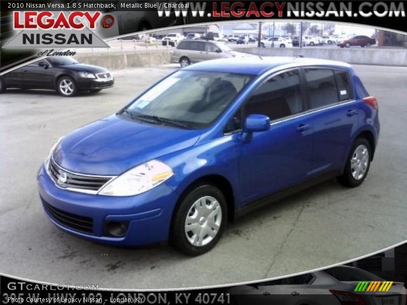 Metallic Blue / Charcoal 2010 Nissan Versa 1.8 S Hatchback