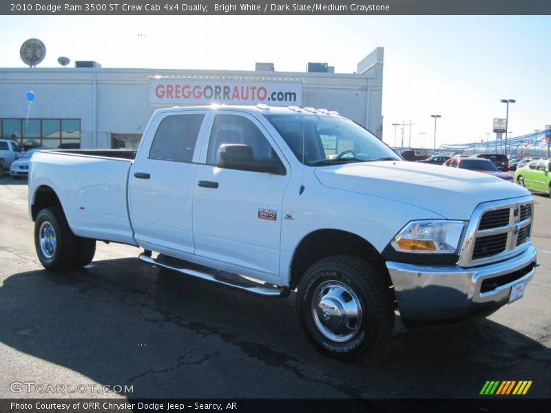 Bright White / Dark Slate/Medium Graystone 2010 Dodge Ram 3500 ST Crew Cab 4x4 Dually