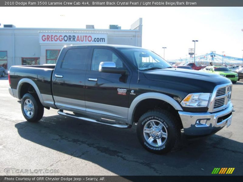 Brilliant Black Crystal Pearl / Light Pebble Beige/Bark Brown 2010 Dodge Ram 3500 Laramie Crew Cab 4x4