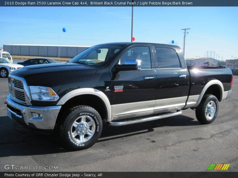Brilliant Black Crystal Pearl / Light Pebble Beige/Bark Brown 2010 Dodge Ram 3500 Laramie Crew Cab 4x4