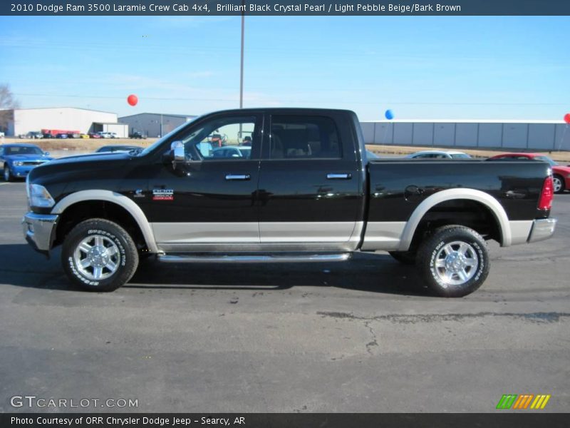 Brilliant Black Crystal Pearl / Light Pebble Beige/Bark Brown 2010 Dodge Ram 3500 Laramie Crew Cab 4x4