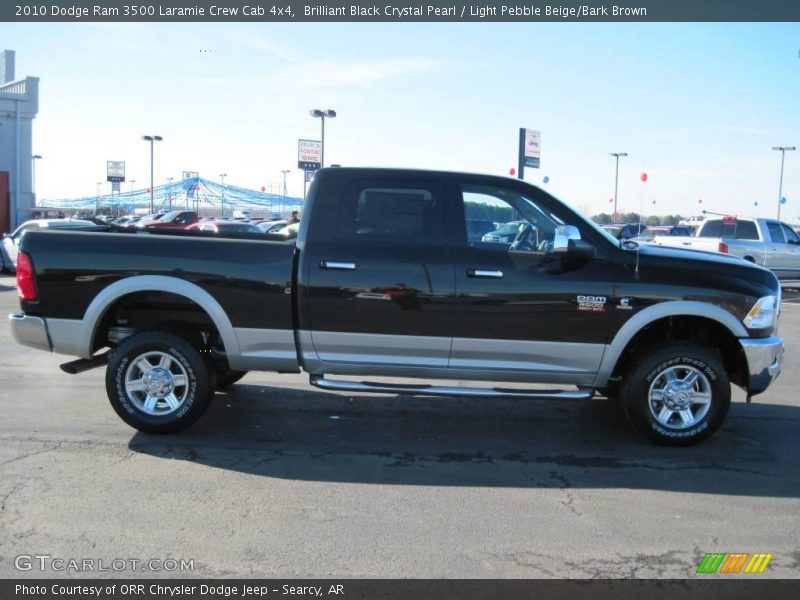 Brilliant Black Crystal Pearl / Light Pebble Beige/Bark Brown 2010 Dodge Ram 3500 Laramie Crew Cab 4x4