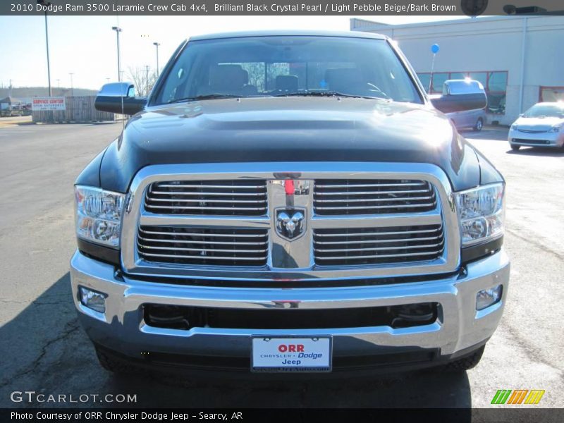 Brilliant Black Crystal Pearl / Light Pebble Beige/Bark Brown 2010 Dodge Ram 3500 Laramie Crew Cab 4x4