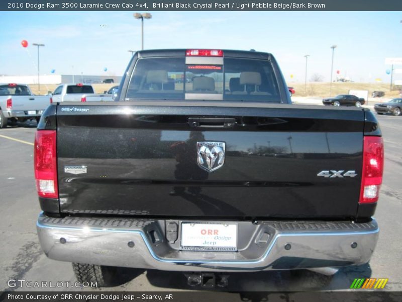 Brilliant Black Crystal Pearl / Light Pebble Beige/Bark Brown 2010 Dodge Ram 3500 Laramie Crew Cab 4x4