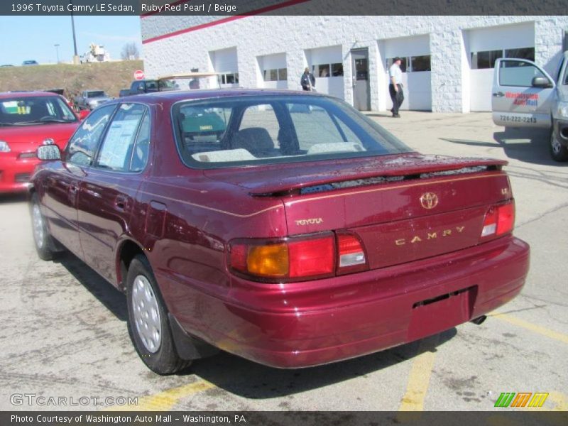 Ruby Red Pearl / Beige 1996 Toyota Camry LE Sedan