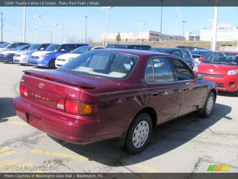 Ruby Red Pearl / Beige 1996 Toyota Camry LE Sedan