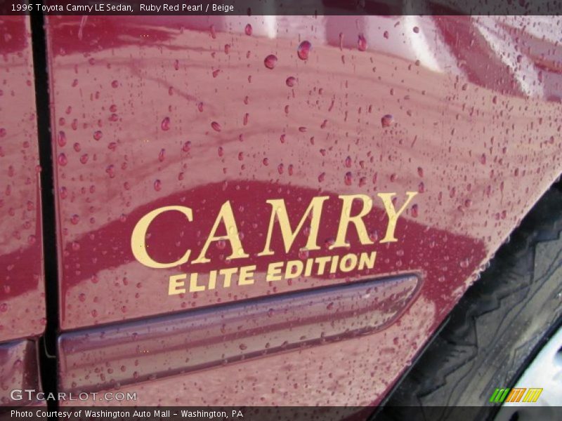 Ruby Red Pearl / Beige 1996 Toyota Camry LE Sedan