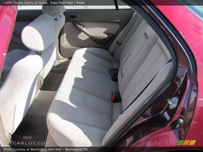 Ruby Red Pearl / Beige 1996 Toyota Camry LE Sedan