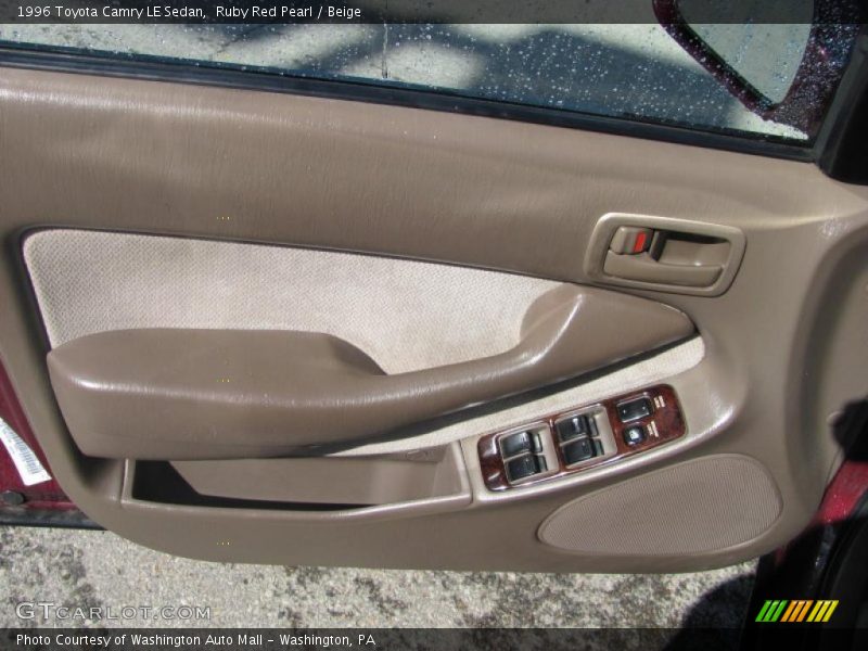Ruby Red Pearl / Beige 1996 Toyota Camry LE Sedan
