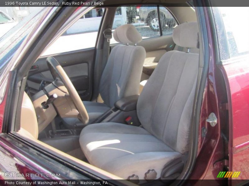 Ruby Red Pearl / Beige 1996 Toyota Camry LE Sedan