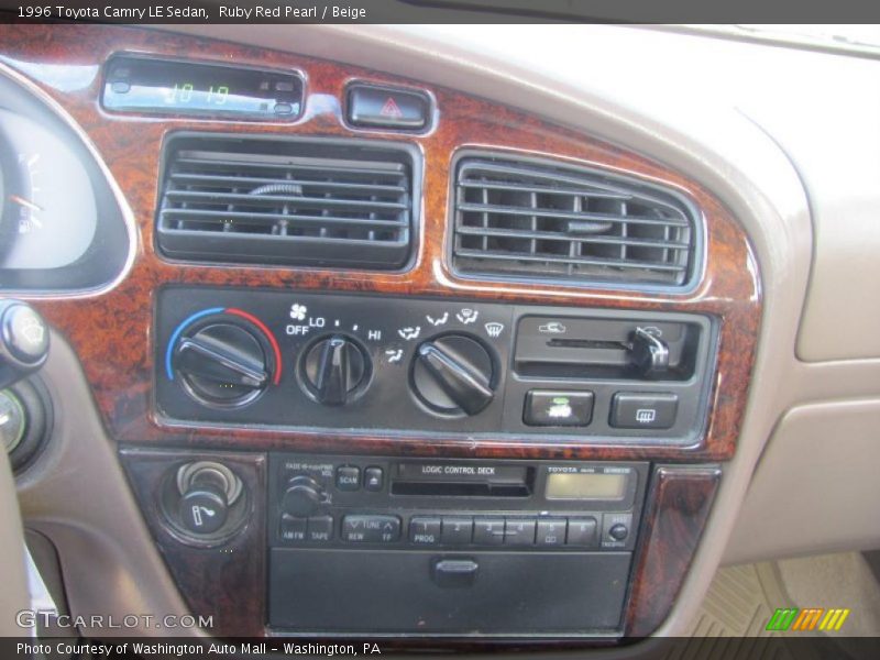 Ruby Red Pearl / Beige 1996 Toyota Camry LE Sedan