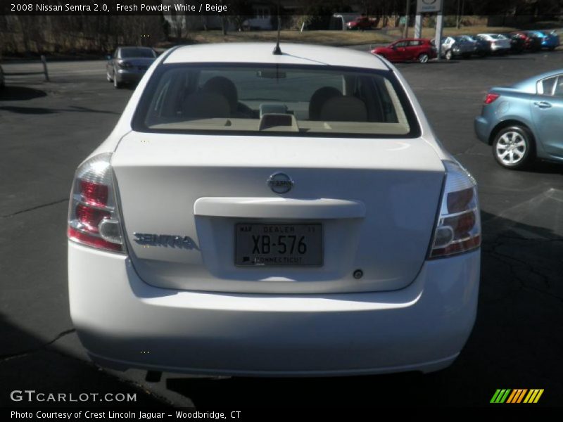 Fresh Powder White / Beige 2008 Nissan Sentra 2.0