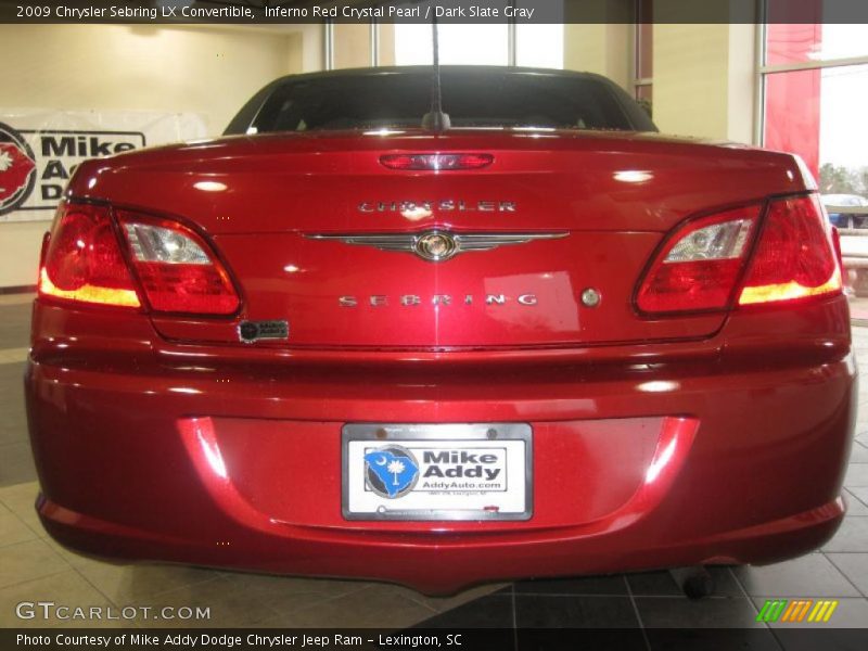 Inferno Red Crystal Pearl / Dark Slate Gray 2009 Chrysler Sebring LX Convertible