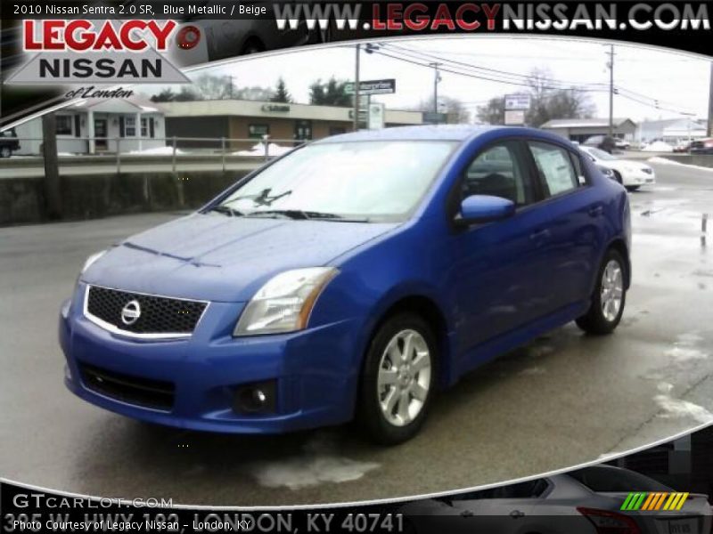 Blue Metallic / Beige 2010 Nissan Sentra 2.0 SR