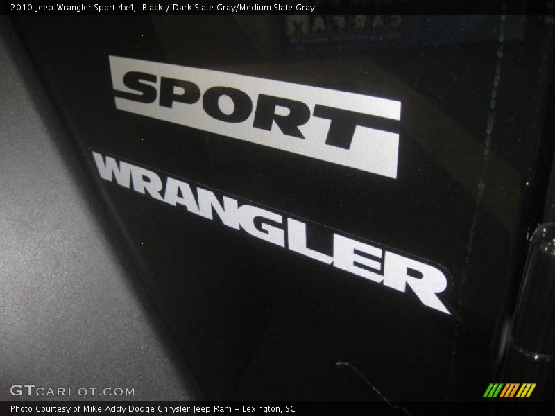 Black / Dark Slate Gray/Medium Slate Gray 2010 Jeep Wrangler Sport 4x4