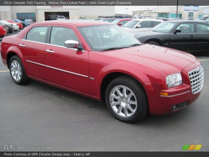 Inferno Red Crystal Pearl / Dark Khaki/Light Graystone 2010 Chrysler 300 Touring