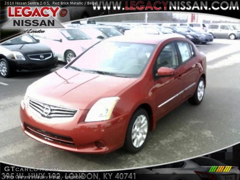 Red Brick Metallic / Beige 2010 Nissan Sentra 2.0 S
