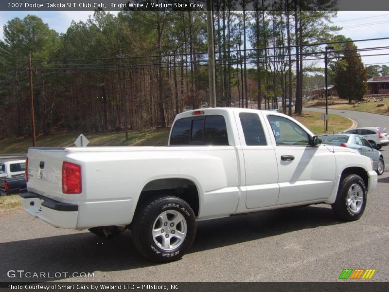 Bright White / Medium Slate Gray 2007 Dodge Dakota SLT Club Cab
