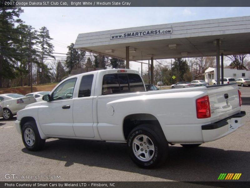 Bright White / Medium Slate Gray 2007 Dodge Dakota SLT Club Cab