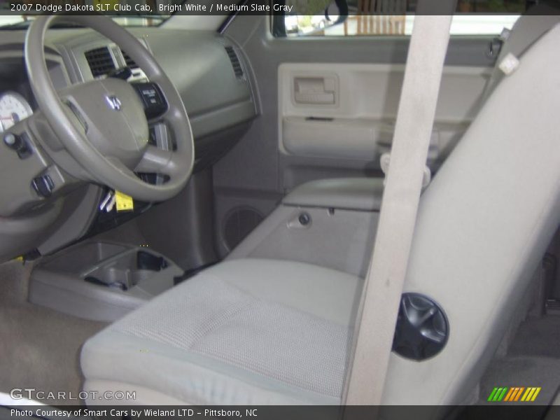 Bright White / Medium Slate Gray 2007 Dodge Dakota SLT Club Cab