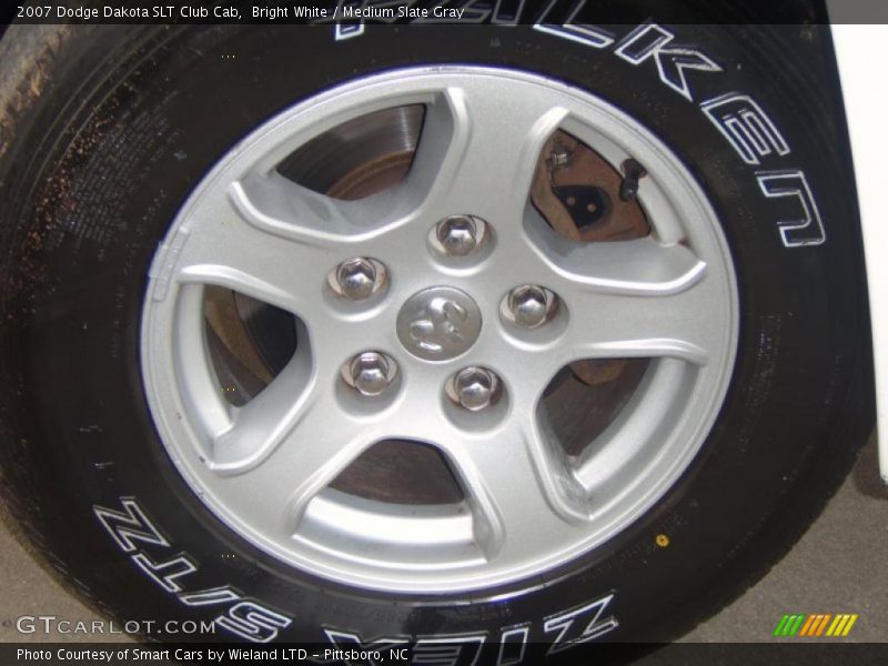 Bright White / Medium Slate Gray 2007 Dodge Dakota SLT Club Cab