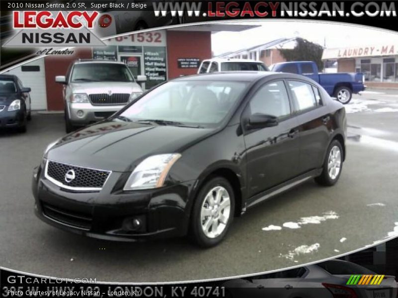 Super Black / Beige 2010 Nissan Sentra 2.0 SR