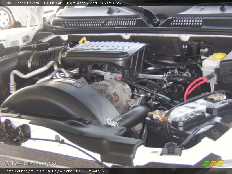 Bright White / Medium Slate Gray 2007 Dodge Dakota SLT Club Cab