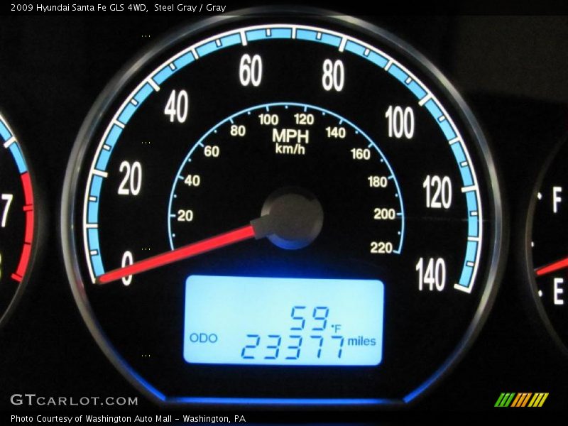 Steel Gray / Gray 2009 Hyundai Santa Fe GLS 4WD