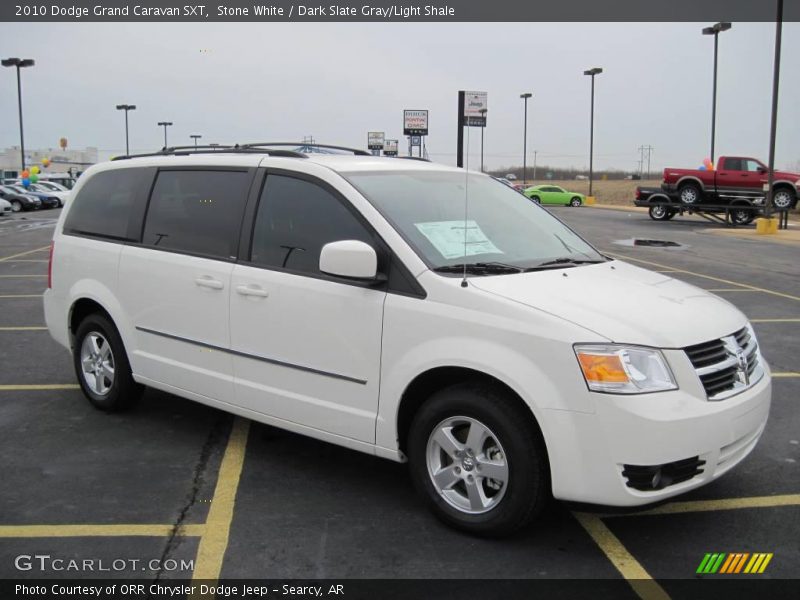 Stone White / Dark Slate Gray/Light Shale 2010 Dodge Grand Caravan SXT