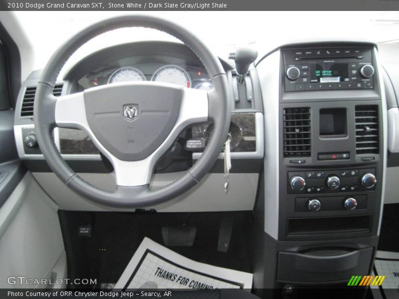 Stone White / Dark Slate Gray/Light Shale 2010 Dodge Grand Caravan SXT