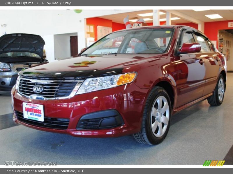 Ruby Red / Gray 2009 Kia Optima LX