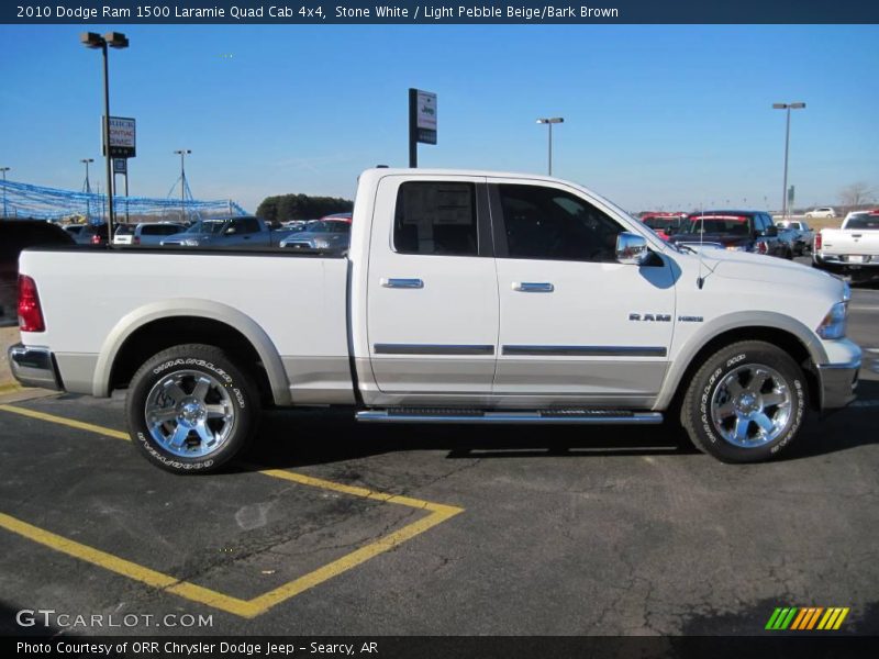 Stone White / Light Pebble Beige/Bark Brown 2010 Dodge Ram 1500 Laramie Quad Cab 4x4