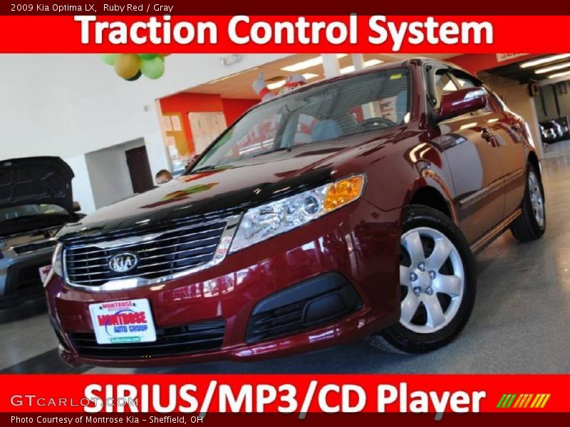 Ruby Red / Gray 2009 Kia Optima LX