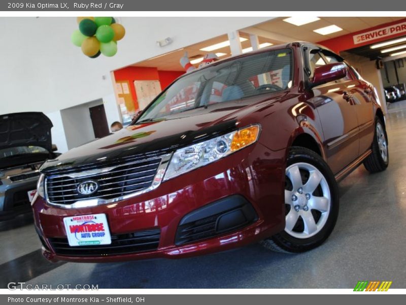 Ruby Red / Gray 2009 Kia Optima LX