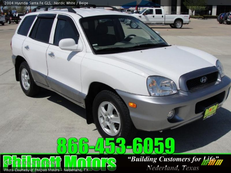 Nordic White / Beige 2004 Hyundai Santa Fe GLS