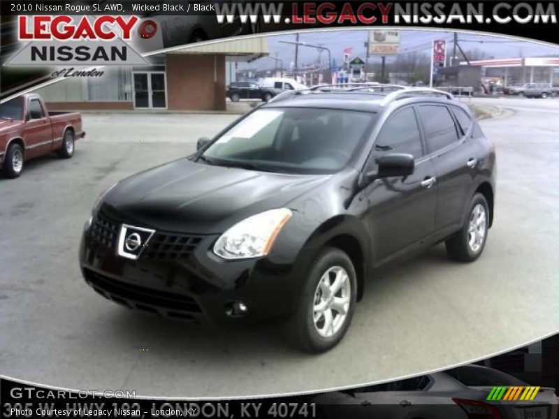 Wicked Black / Black 2010 Nissan Rogue SL AWD
