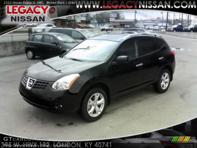 Wicked Black / Gray 2010 Nissan Rogue SL AWD