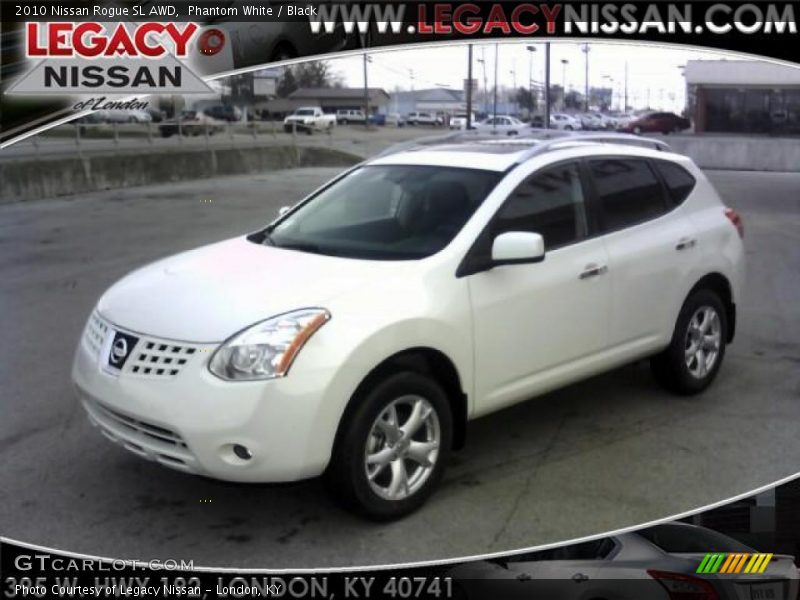 Phantom White / Black 2010 Nissan Rogue SL AWD